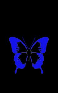 Preview wallpaper butterfly, minimalism, black, blue