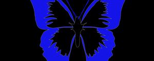 Preview wallpaper butterfly, minimalism, black, blue