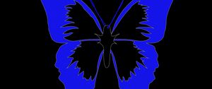 Preview wallpaper butterfly, minimalism, black, blue