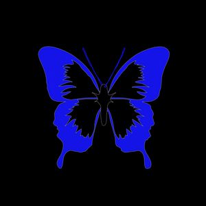 Preview wallpaper butterfly, minimalism, black, blue