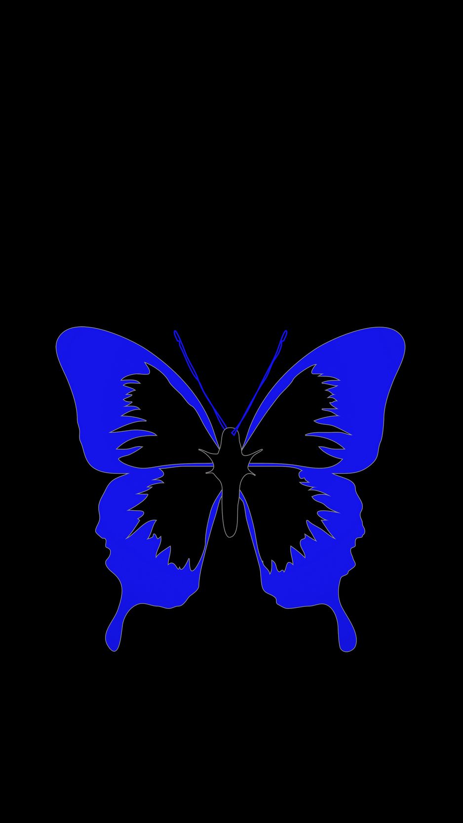 Download Wallpaper 938x1668 Butterfly Minimalism Black Blue Iphone 8 7 6s 6 For Parallax Hd Background
