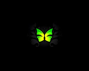 Preview wallpaper butterfly, patterns, light green, vector