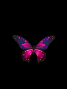 Preview wallpaper butterfly, patterns, wings, dark background