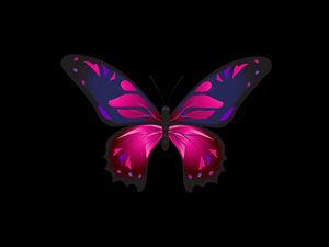 Preview wallpaper butterfly, patterns, wings, dark background