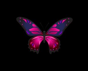 Preview wallpaper butterfly, patterns, wings, dark background