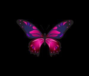 Preview wallpaper butterfly, patterns, wings, dark background