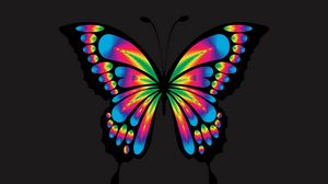 Preview wallpaper butterfly, shine, bright, multicolored, chromatic, prismatic