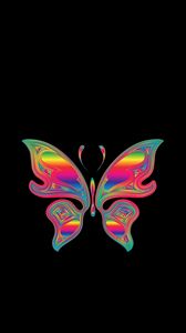 Preview wallpaper butterfly, shine, multicolored, chromatic, prismatic