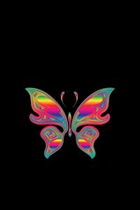 Preview wallpaper butterfly, shine, multicolored, chromatic, prismatic