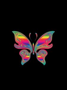 Preview wallpaper butterfly, shine, multicolored, chromatic, prismatic