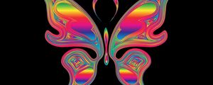 Preview wallpaper butterfly, shine, multicolored, chromatic, prismatic