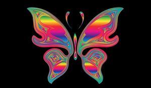 Preview wallpaper butterfly, shine, multicolored, chromatic, prismatic