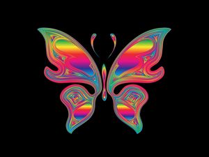 Preview wallpaper butterfly, shine, multicolored, chromatic, prismatic