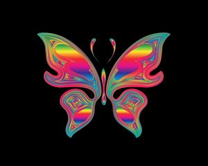 Preview wallpaper butterfly, shine, multicolored, chromatic, prismatic