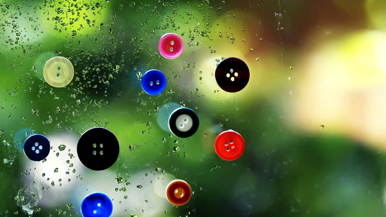 Wallpaper buttons, colorful, wet, surface
