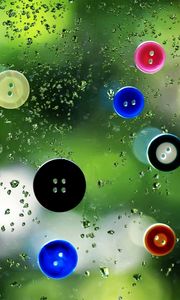 Preview wallpaper buttons, colorful, wet, surface