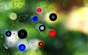 Preview wallpaper buttons, colorful, wet, surface