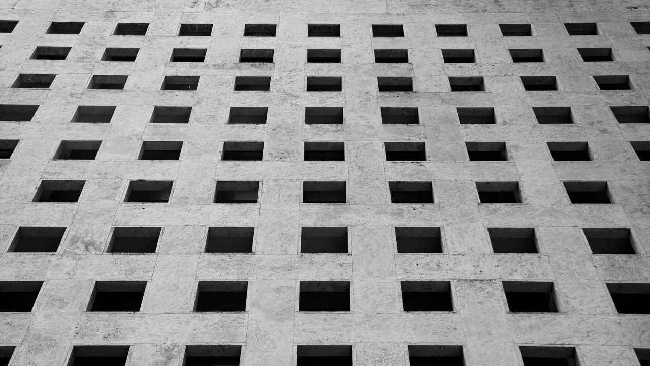 Wallpaper bw, building, minimalism