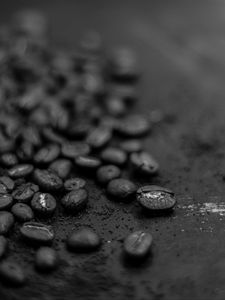 Preview wallpaper bw, coffee, macro, closeup