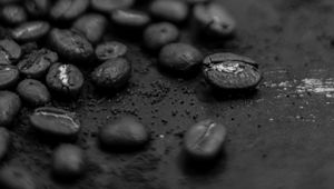 Preview wallpaper bw, coffee, macro, closeup