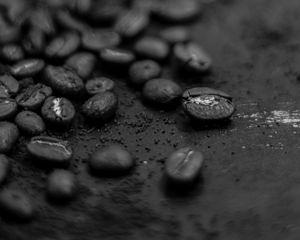 Preview wallpaper bw, coffee, macro, closeup