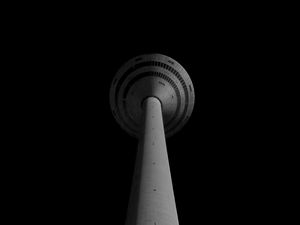 Preview wallpaper bw, tower, building, structure, architecture