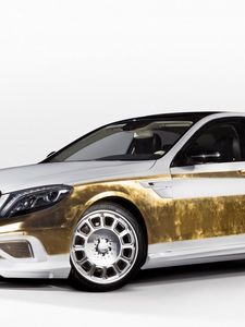 Preview wallpaper c550 versailles, mercedes, 2015, tuning, side view