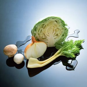 Preview wallpaper cabbage, onion, food, vegetables