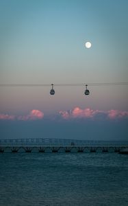 Preview wallpaper cableway, bridge, horizon