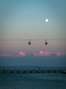 Preview wallpaper cableway, bridge, horizon