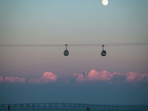 Preview wallpaper cableway, bridge, horizon