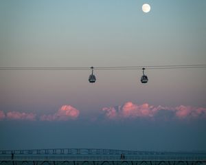 Preview wallpaper cableway, bridge, horizon