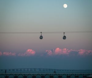 Preview wallpaper cableway, bridge, horizon