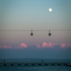 Preview wallpaper cableway, bridge, horizon