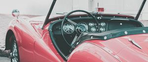 Preview wallpaper cabriolet, retro, side view, interior