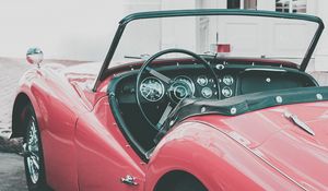 Preview wallpaper cabriolet, retro, side view, interior