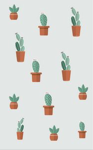 Preview wallpaper cacti, succulents, art, patterns