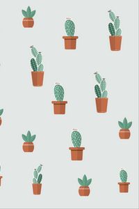 Preview wallpaper cacti, succulents, art, patterns