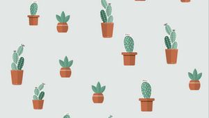 Preview wallpaper cacti, succulents, art, patterns