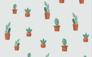 Preview wallpaper cacti, succulents, art, patterns