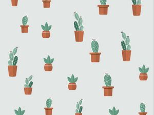 Preview wallpaper cacti, succulents, art, patterns