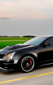Preview wallpaper cadillac, cts-v, hennessey, black, side view