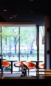 Preview wallpaper cafe, chairs, tables, lighting, comfort, glass