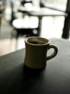 Preview wallpaper cafe, cup, coffee, hot, mood, table, chairs, furniture, shade