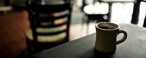 Preview wallpaper cafe, cup, coffee, hot, mood, table, chairs, furniture, shade