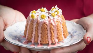 Preview wallpaper cake, chamomile, flowers, dessert