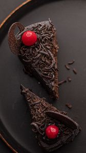 Preview wallpaper cake, chocolate, cherry, dessert