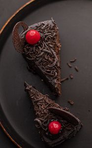 Preview wallpaper cake, chocolate, cherry, dessert