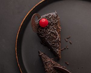 Preview wallpaper cake, chocolate, cherry, dessert