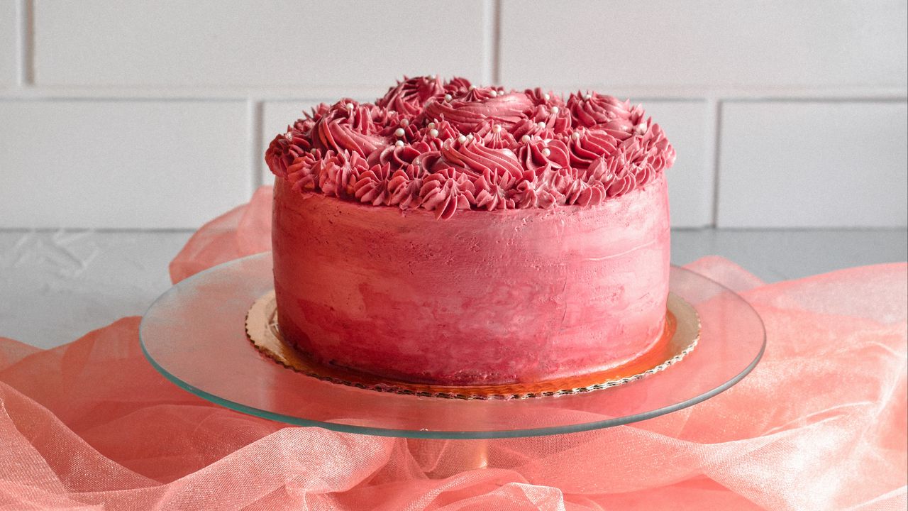 Wallpaper cake, cream, dessert, pink